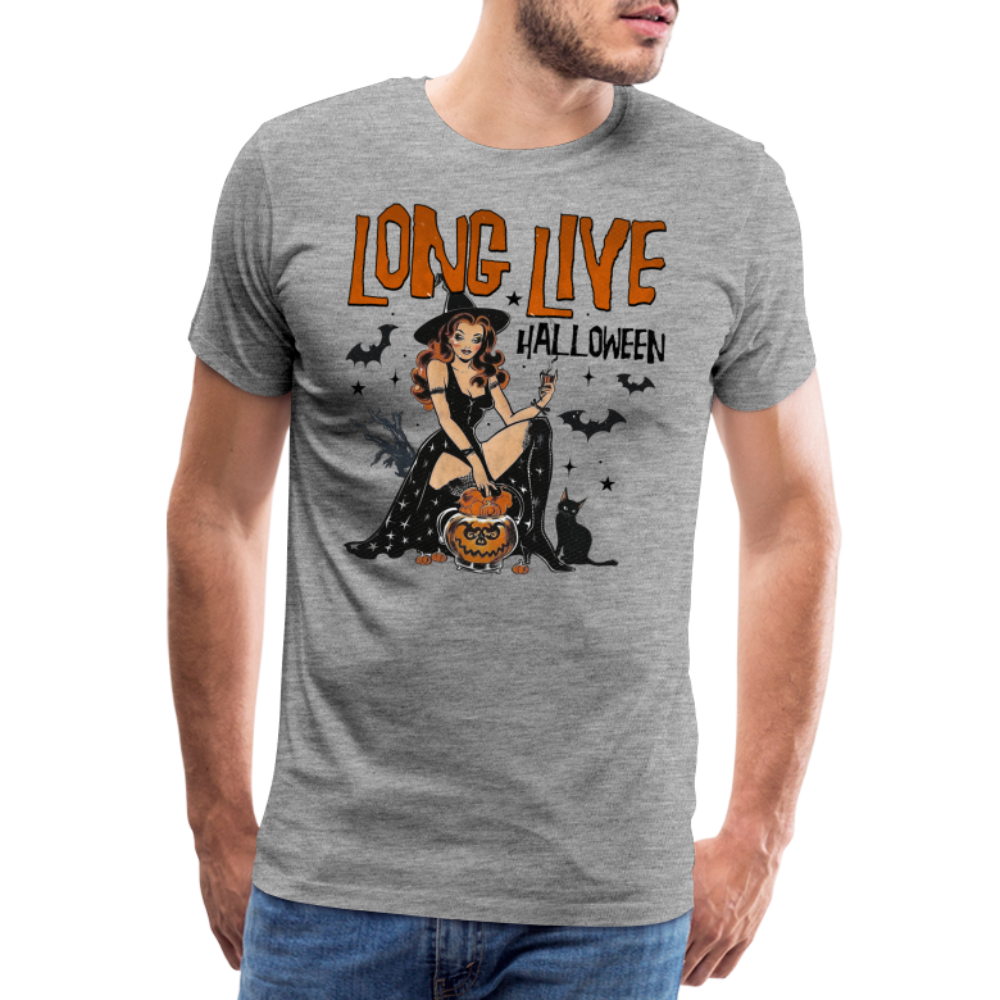 Long Live Halloween Horror Premium T-Shirt Herren - Grau meliert