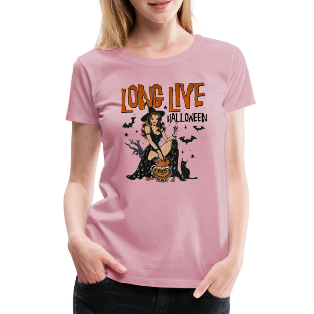 Long Live Halloween Horror Premium T-Shirt Damen - Hellrosa