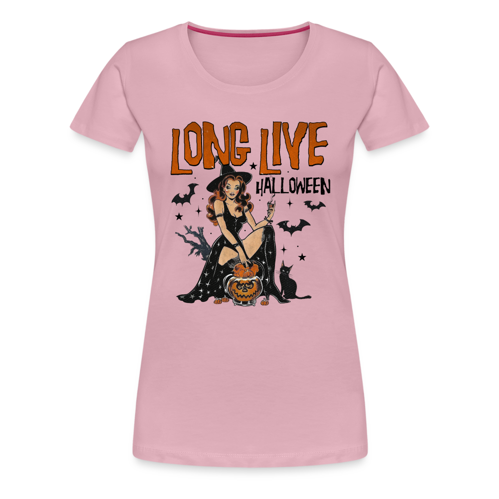 Long Live Halloween Horror Premium T-Shirt Damen - Hellrosa