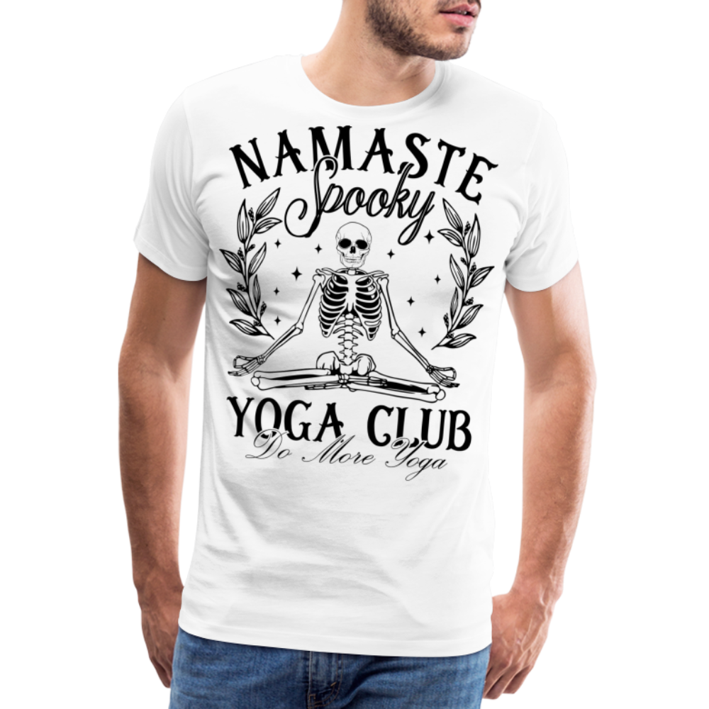 Spooky Yoga Club Halloween Horror Premium T-Shirt Herren - Weiß