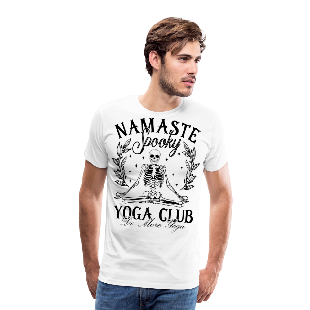 Spooky Yoga Club Halloween Horror Premium T-Shirt Herren - Weiß