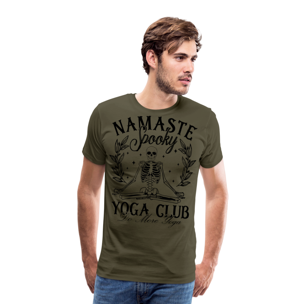 Spooky Yoga Club Halloween Horror Premium T-Shirt Herren - Khaki