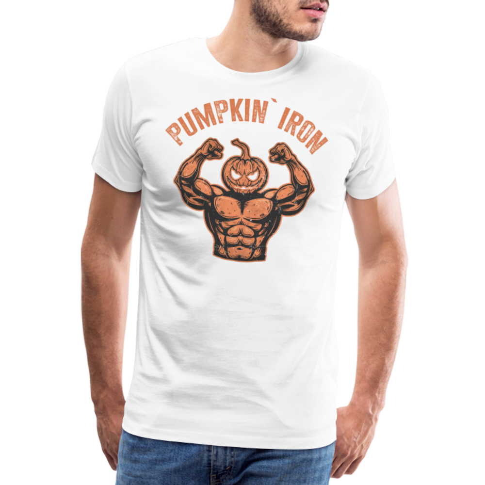 Pumpkin Iron Halloween Horror Premium T-Shirt Herren - Weiß