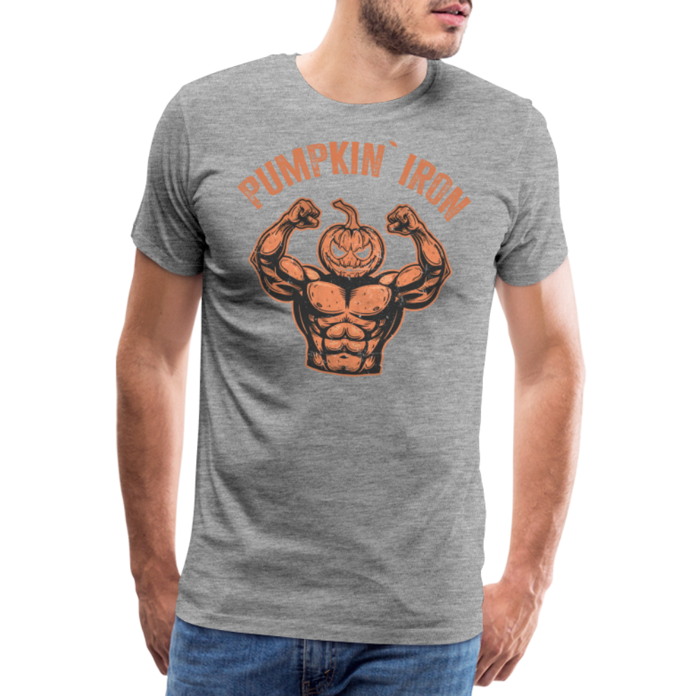 Pumpkin Iron Halloween Horror Premium T-Shirt Herren - Grau meliert