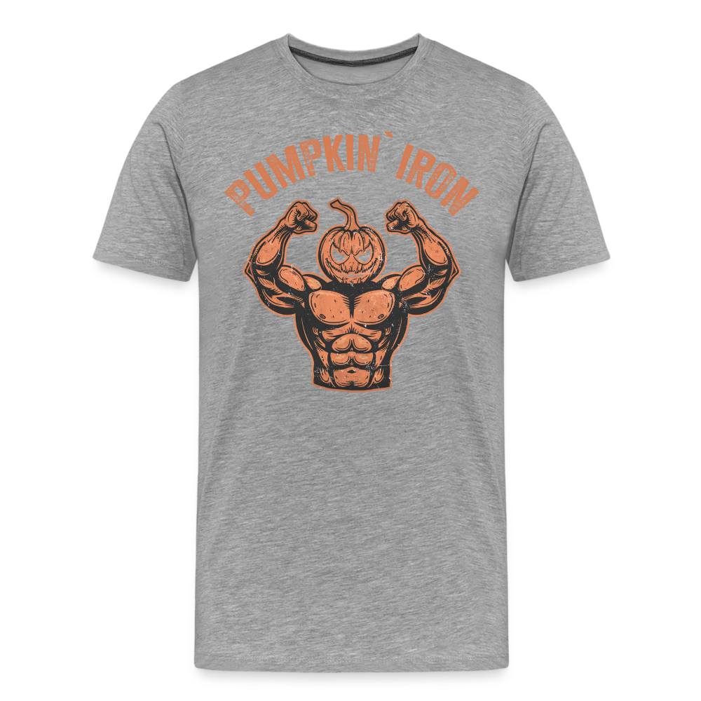 Pumpkin Iron Halloween Horror Premium T-Shirt Herren - Grau meliert