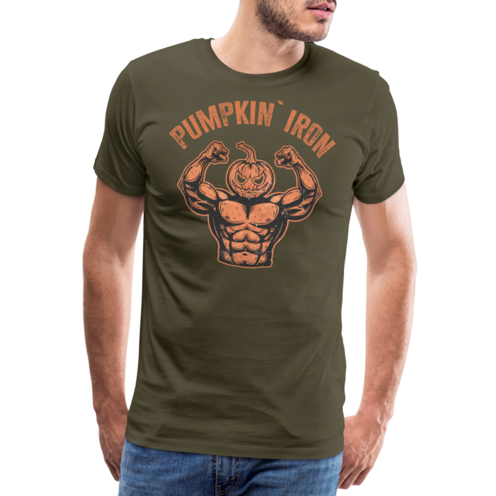 Pumpkin Iron Halloween Horror Premium T-Shirt Herren - Khaki