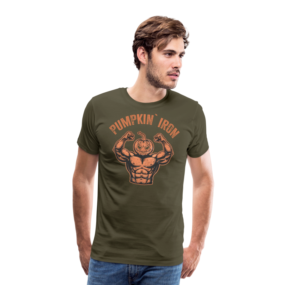 Pumpkin Iron Halloween Horror Premium T-Shirt Herren - Khaki