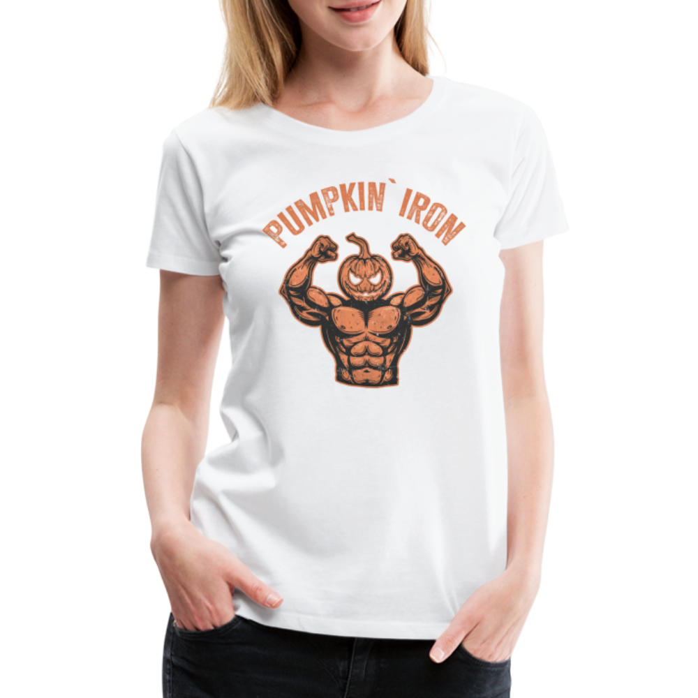 Pumpkin Iron Halloween Horror Premium T-Shirt Damen - Weiß