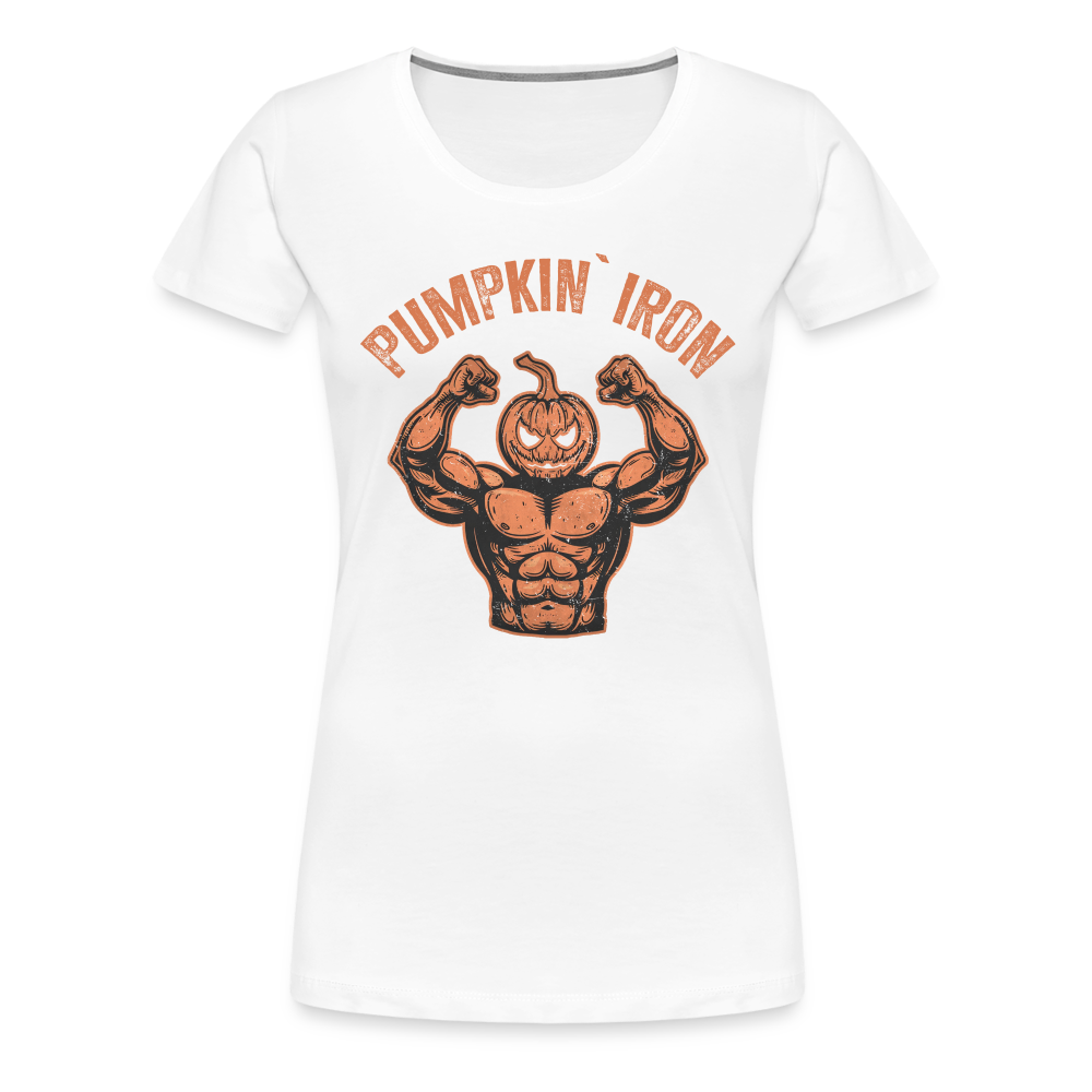 Pumpkin Iron Halloween Horror Premium T-Shirt Damen - Weiß