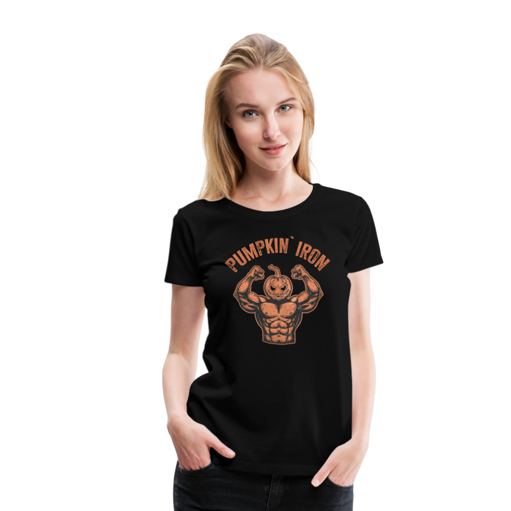 Pumpkin Iron Halloween Horror Premium T-Shirt Damen - Schwarz