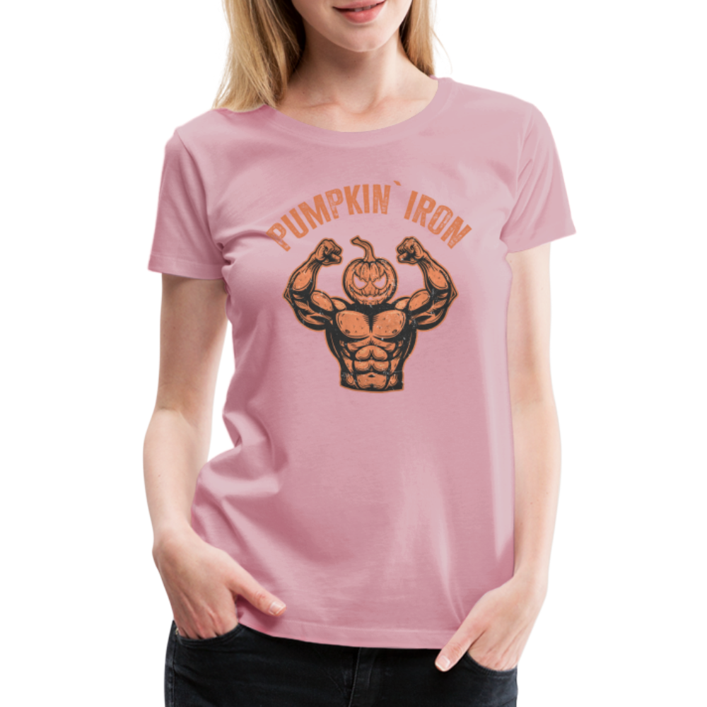 Pumpkin Iron Halloween Horror Premium T-Shirt Damen - Hellrosa