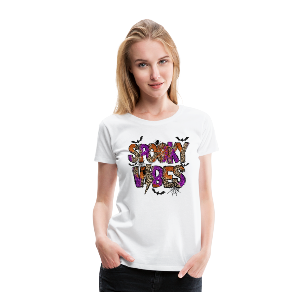 SPOOKYVIBES Halloween Horror Premium T-Shirt Damen - Weiß