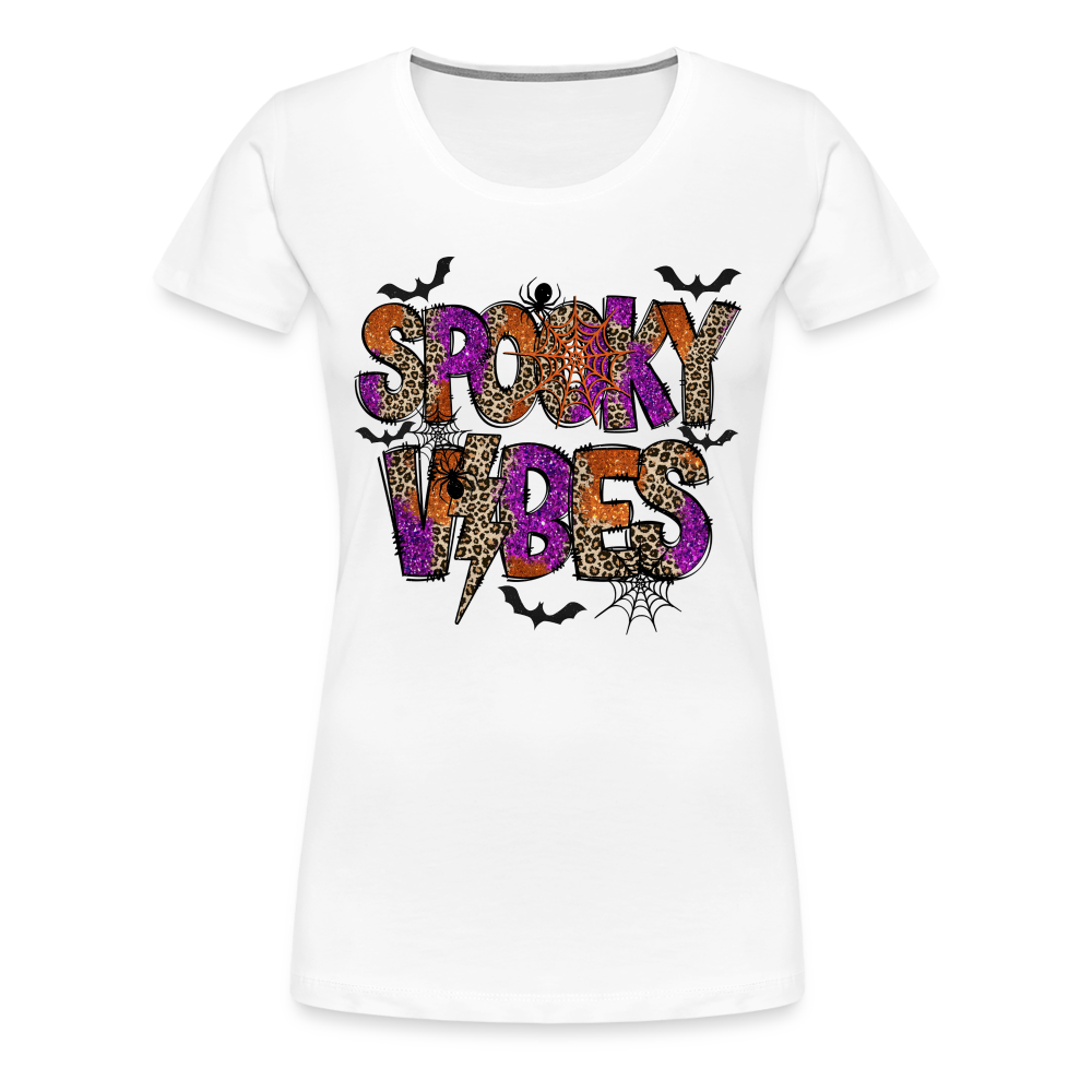 SPOOKYVIBES Halloween Horror Premium T-Shirt Damen - Weiß