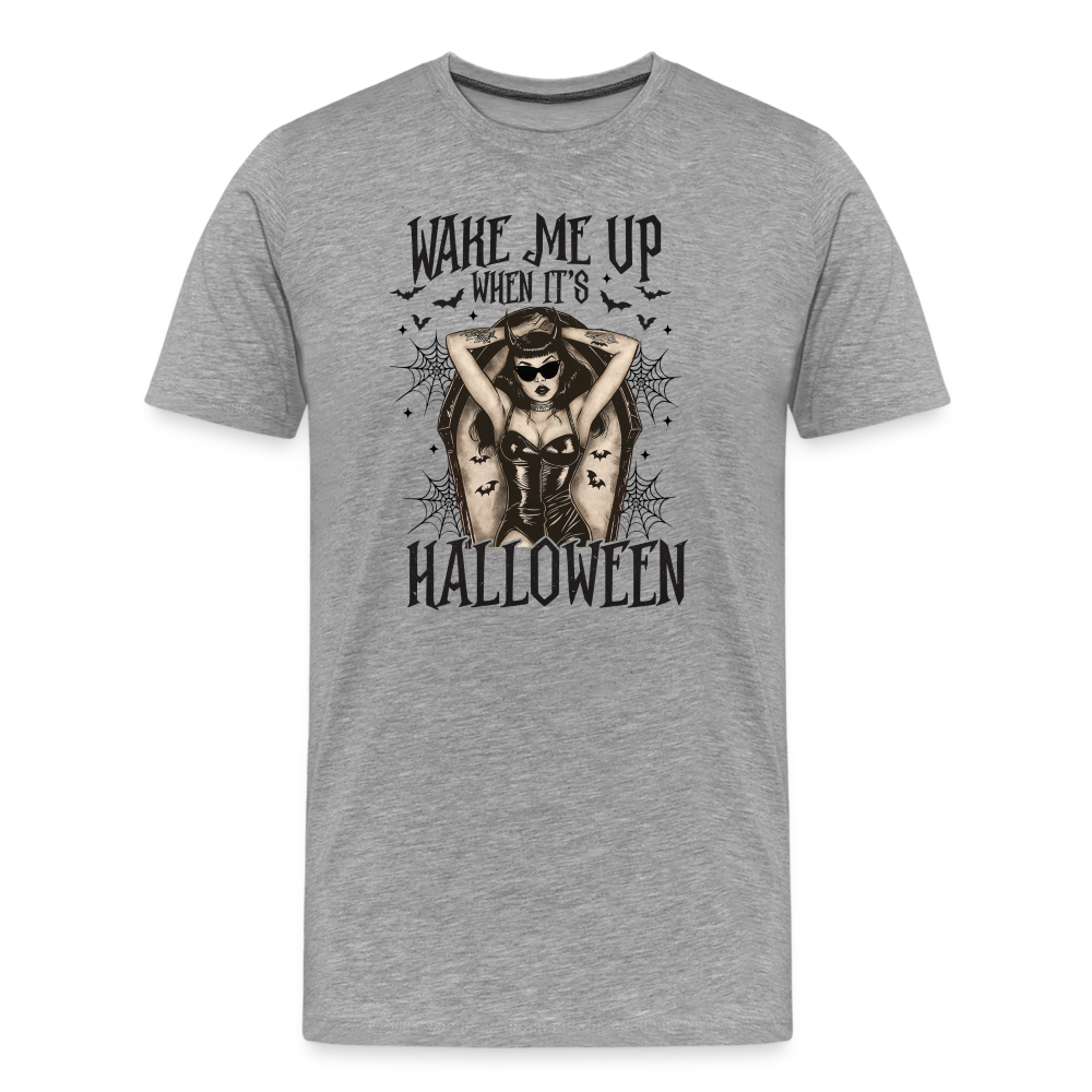 Wake me up Halloween Horror Premium T-Shirt Herren - Grau meliert