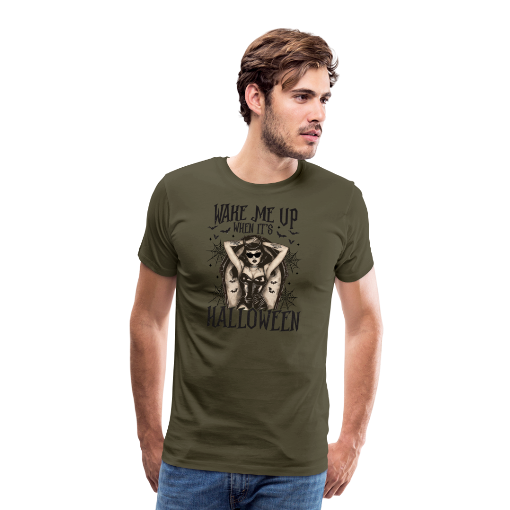Wake me up Halloween Horror Premium T-Shirt Herren - Khaki