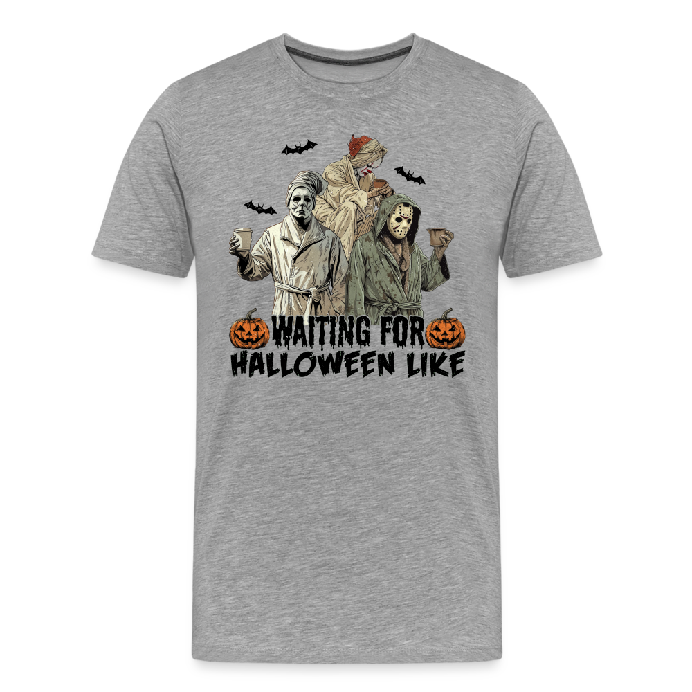 Waiting for Halloween Horror Premium T-Shirt Herren - Grau meliert