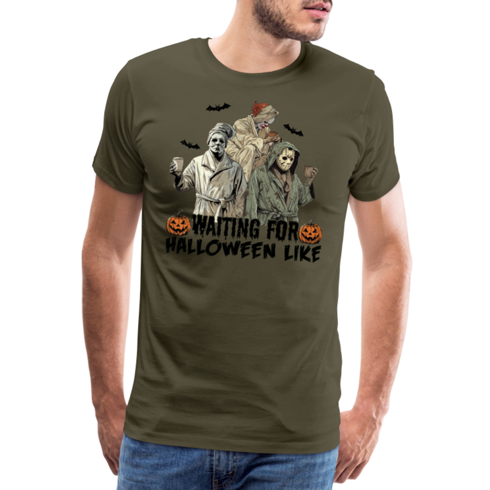 Waiting for Halloween Horror Premium T-Shirt Herren - Khaki