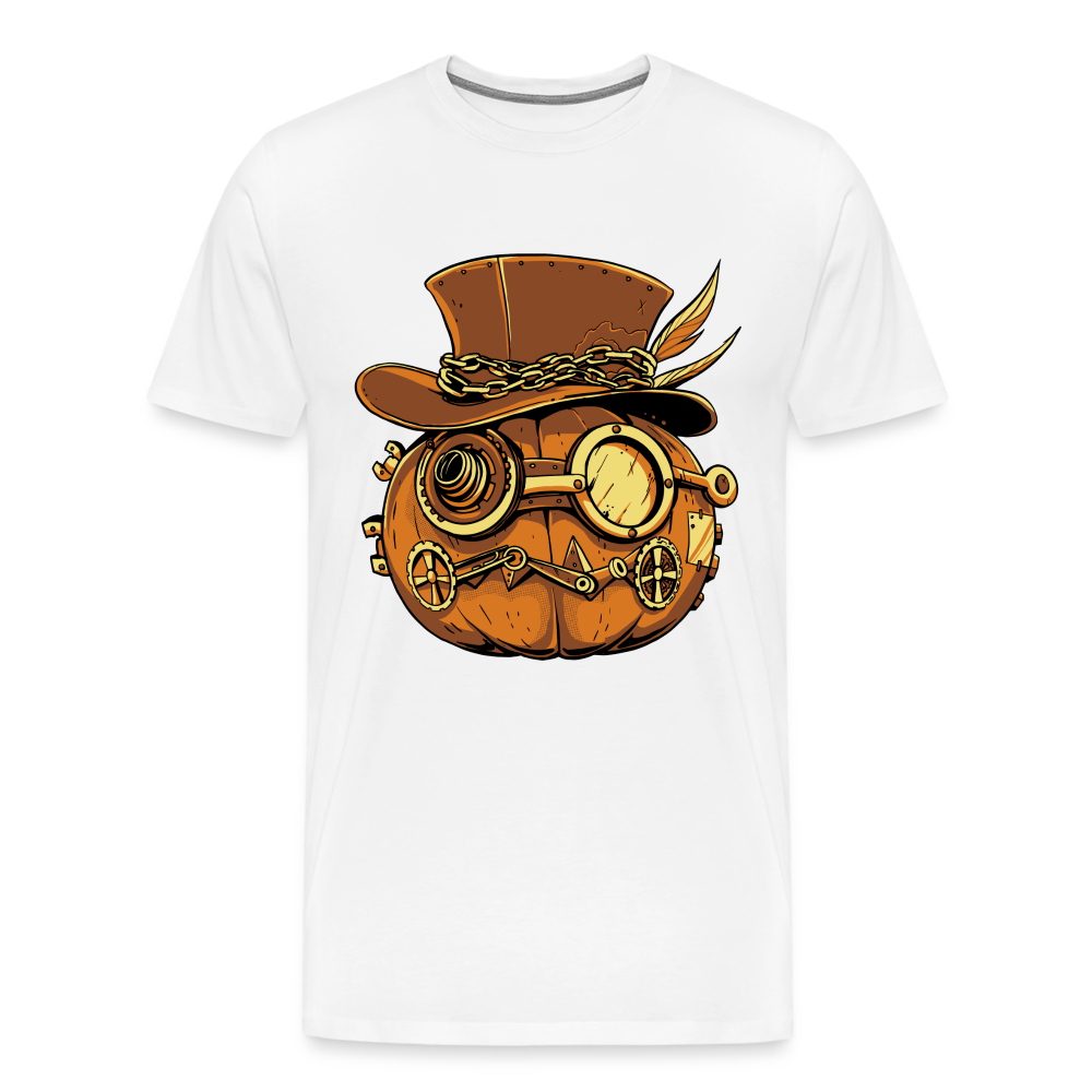 Steampunk Pumpkin Halloween Horror Premium T-Shirt Herren - Weiß