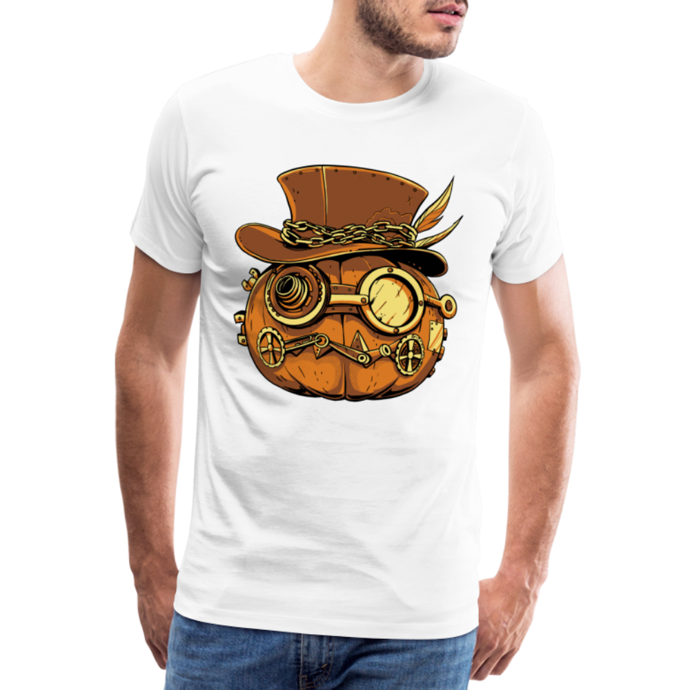 Steampunk Pumpkin Halloween Horror Premium T-Shirt Herren - Weiß