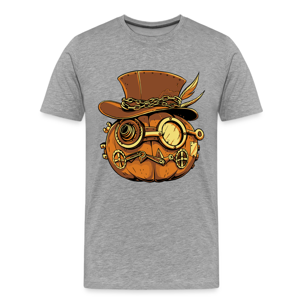 Steampunk Pumpkin Halloween Horror Premium T-Shirt Herren - Grau meliert