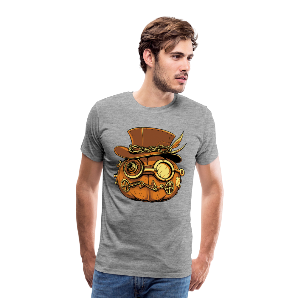Steampunk Pumpkin Halloween Horror Premium T-Shirt Herren - Grau meliert