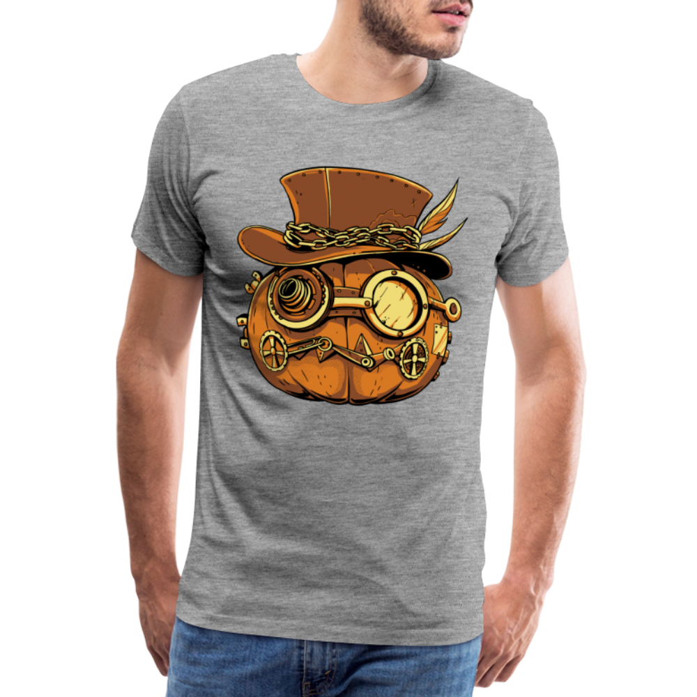 Steampunk Pumpkin Halloween Horror Premium T-Shirt Herren - Grau meliert