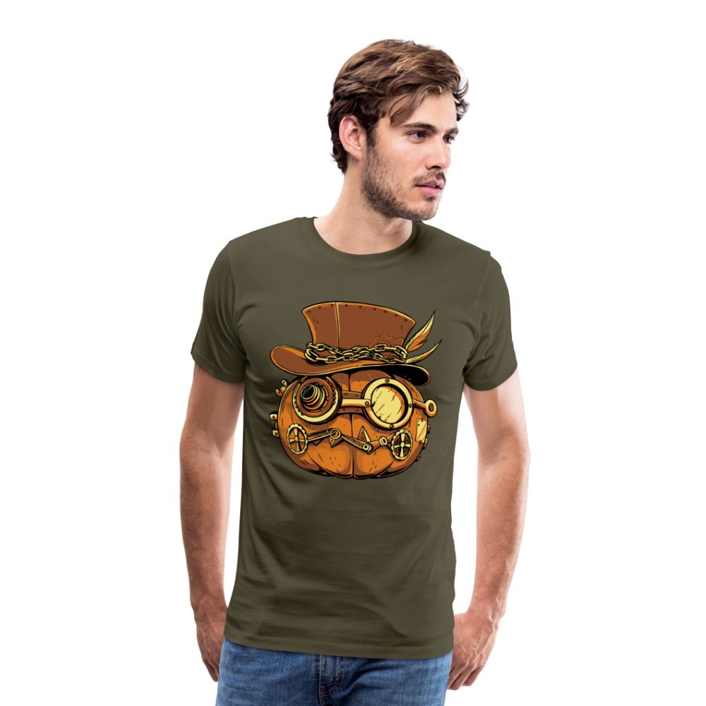 Steampunk Pumpkin Halloween Horror Premium T-Shirt Herren - Khaki