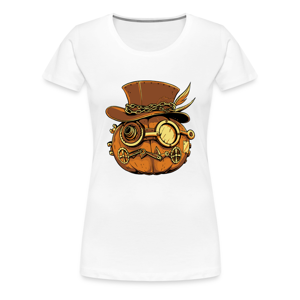 Steampunk Pumpkin Halloween Horror Premium T-Shirt Damen - Weiß