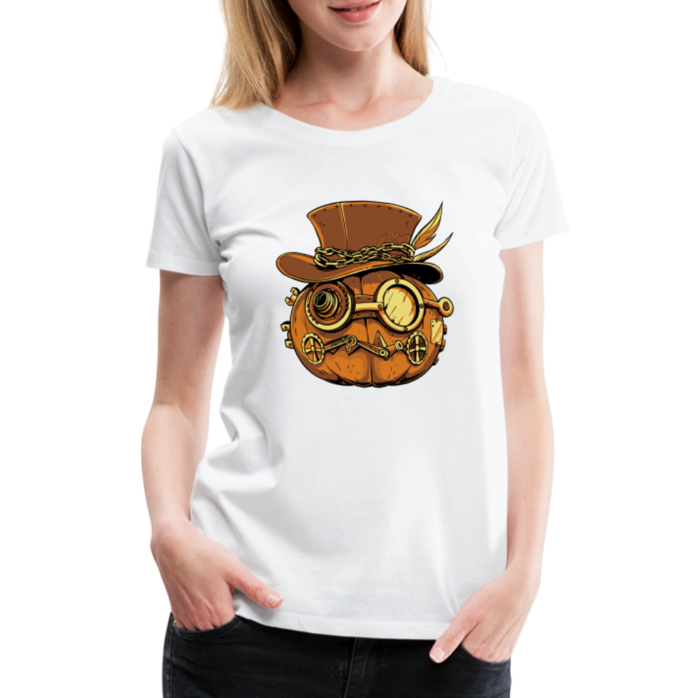 Steampunk Pumpkin Halloween Horror Premium T-Shirt Damen - Weiß