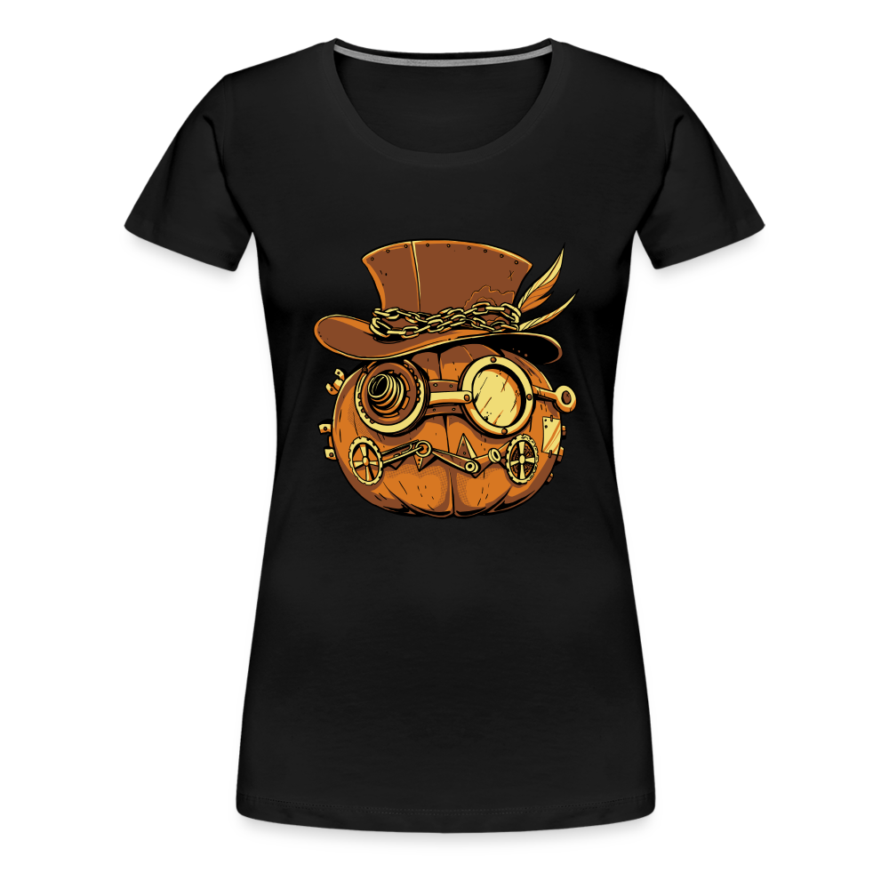 Steampunk Pumpkin Halloween Horror Premium T-Shirt Damen - Schwarz