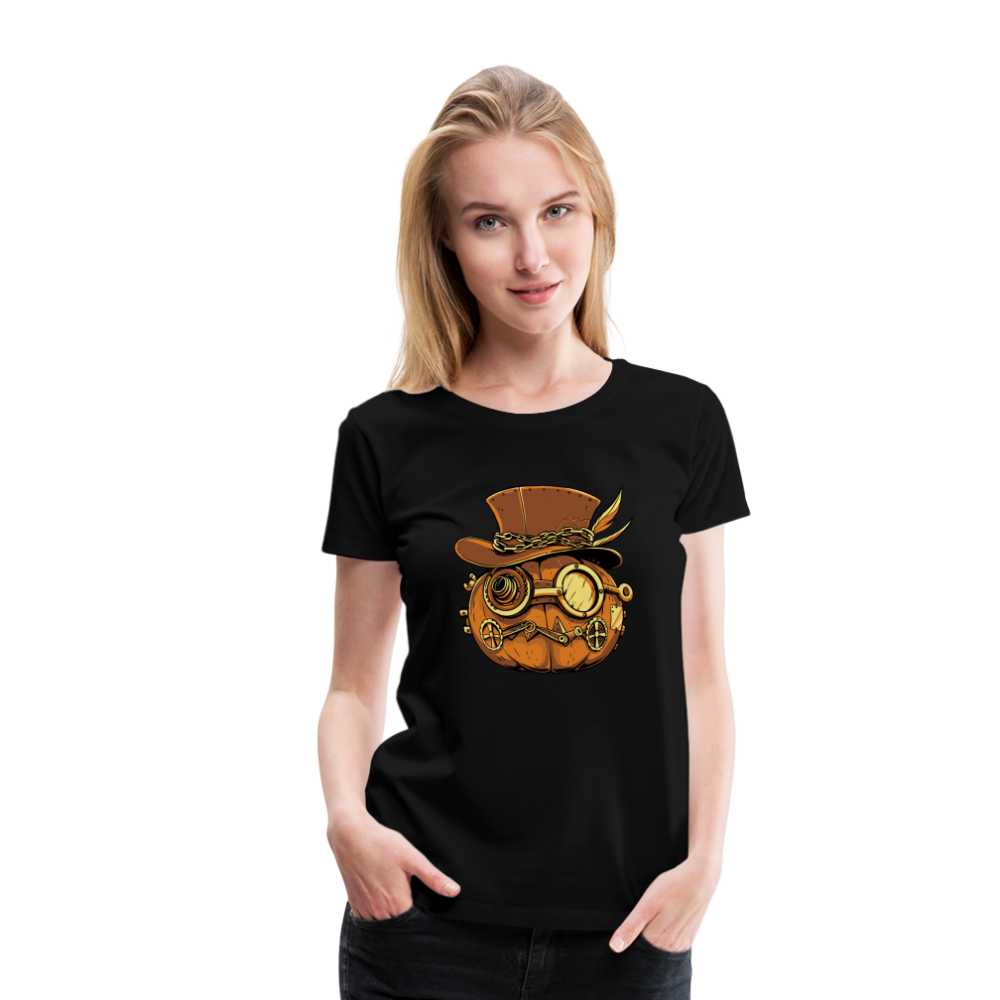 Steampunk Pumpkin Halloween Horror Premium T-Shirt Damen - Schwarz