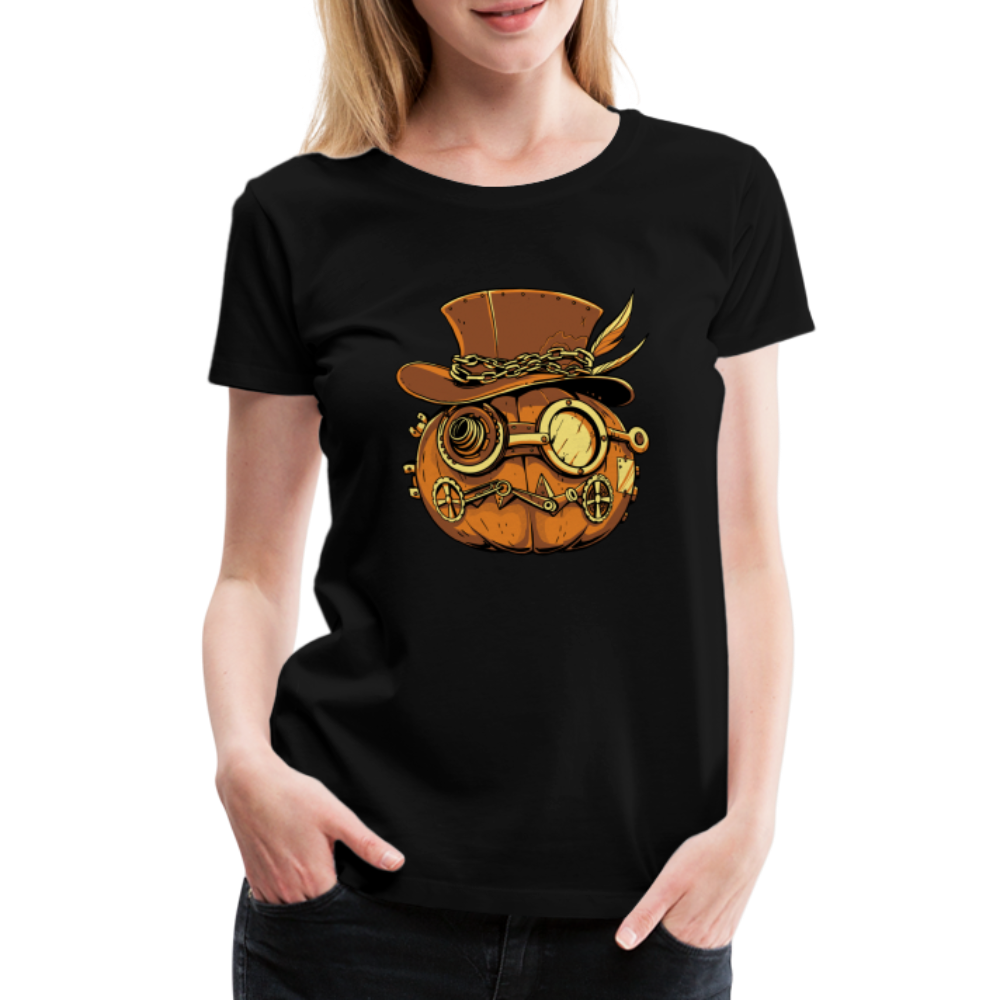 Steampunk Pumpkin Halloween Horror Premium T-Shirt Damen - Schwarz