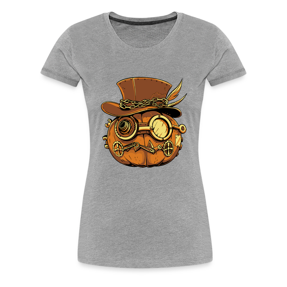 Steampunk Pumpkin Halloween Horror Premium T-Shirt Damen - Grau meliert