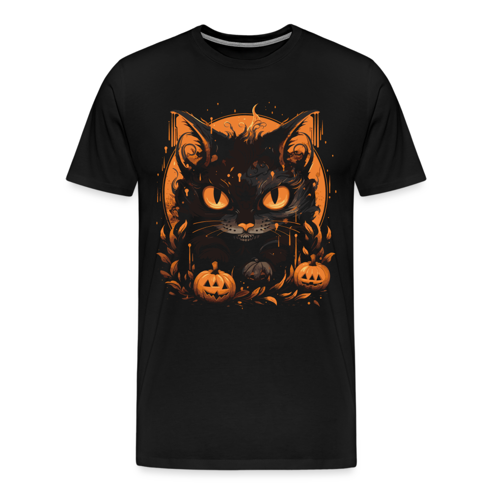 Halloween Cat Horror Premium T-Shirt Herren - Schwarz