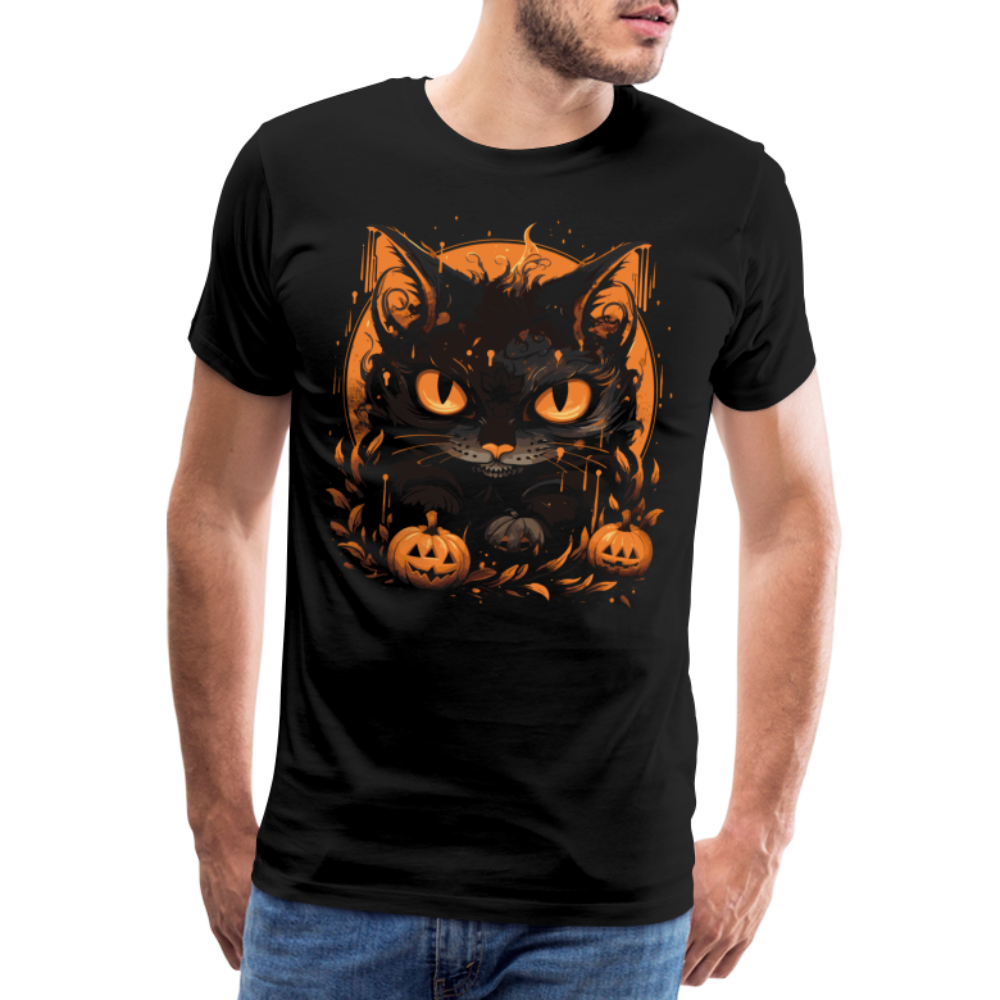 Halloween Cat Horror Premium T-Shirt Herren - Schwarz