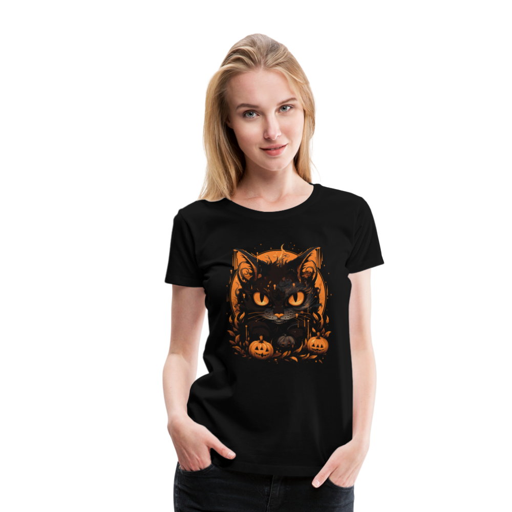 Halloween Cat Horror Premium T-Shirt Damen - Schwarz