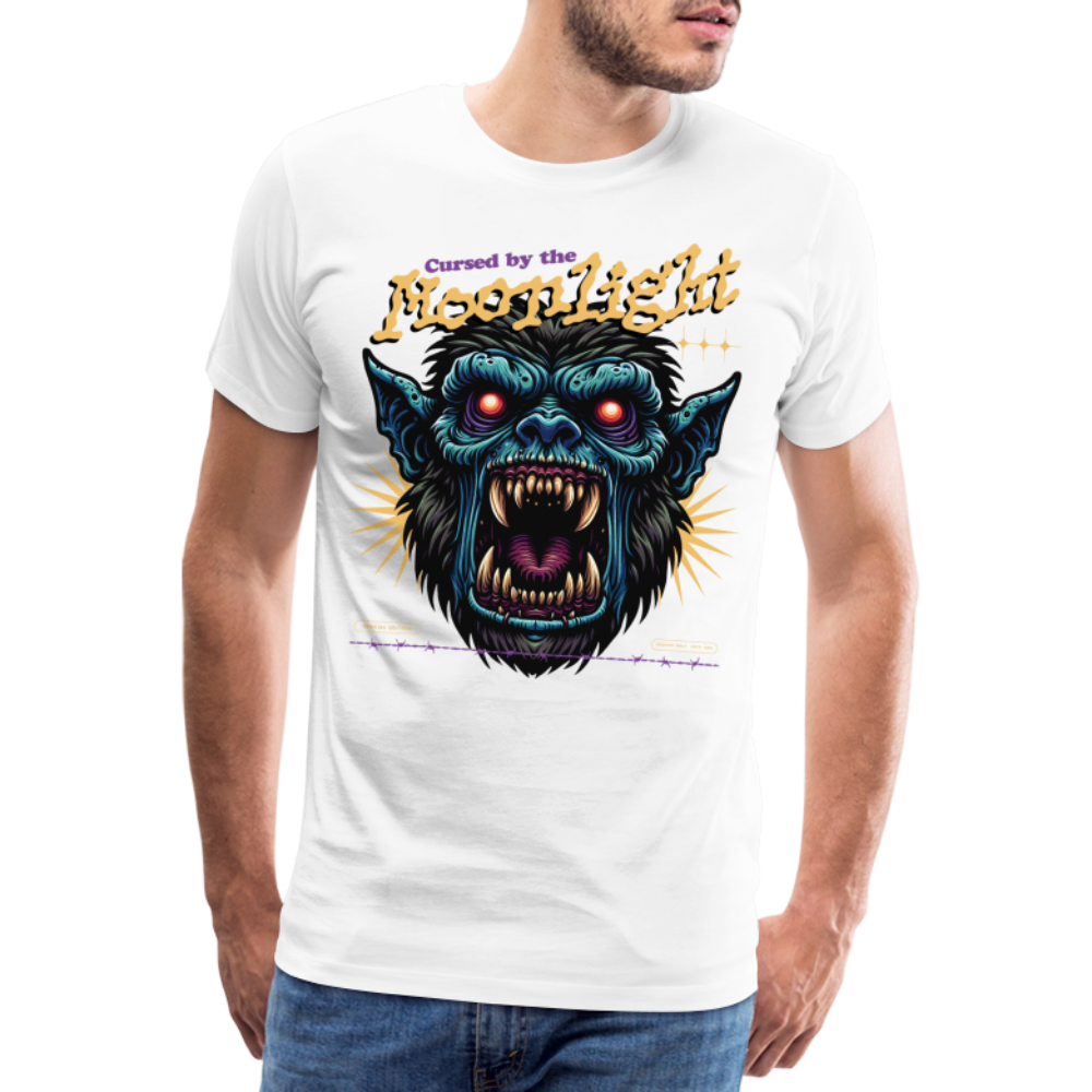 Moonlight Wolf Halloween Horror Premium T-Shirt Herren - Weiß