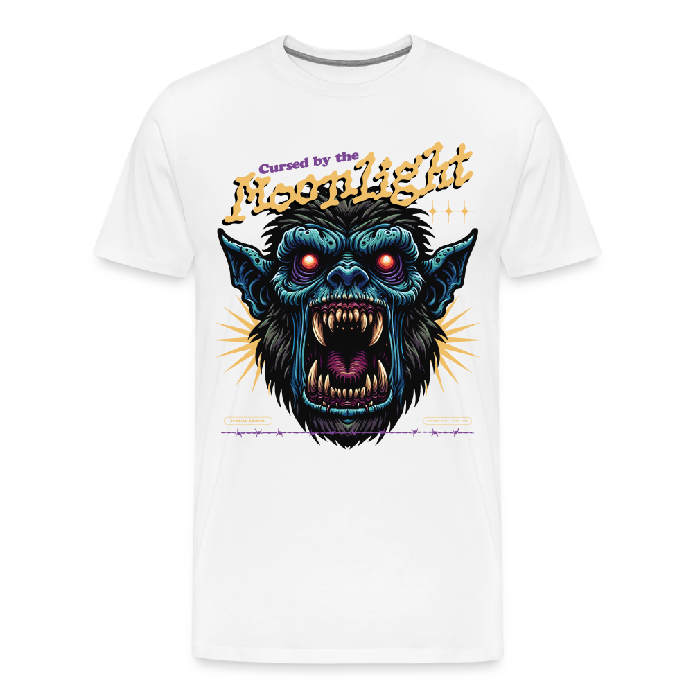 Moonlight Wolf Halloween Horror Premium T-Shirt Herren - Weiß