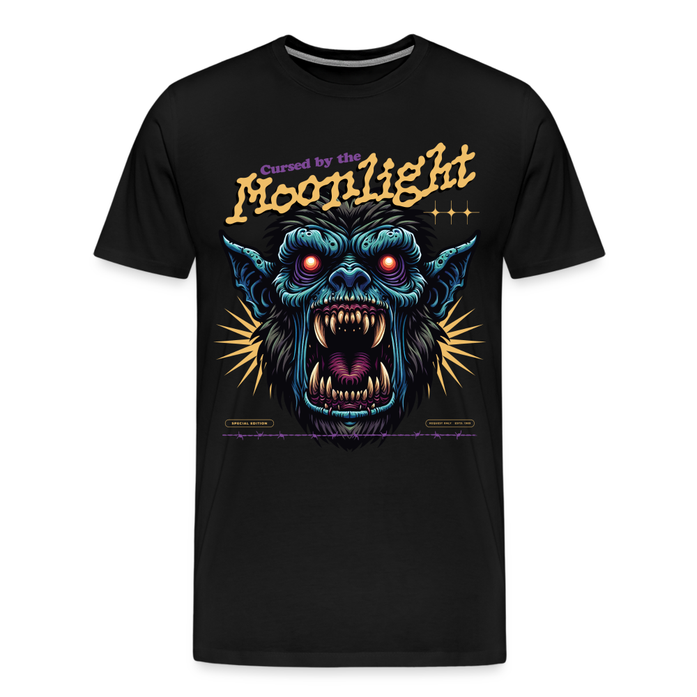 Moonlight Wolf Halloween Horror Premium T-Shirt Herren - Schwarz