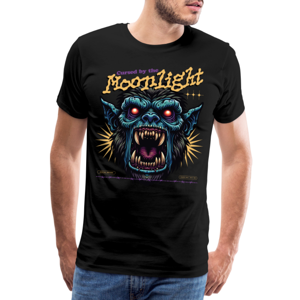 Moonlight Wolf Halloween Horror Premium T-Shirt Herren - Schwarz