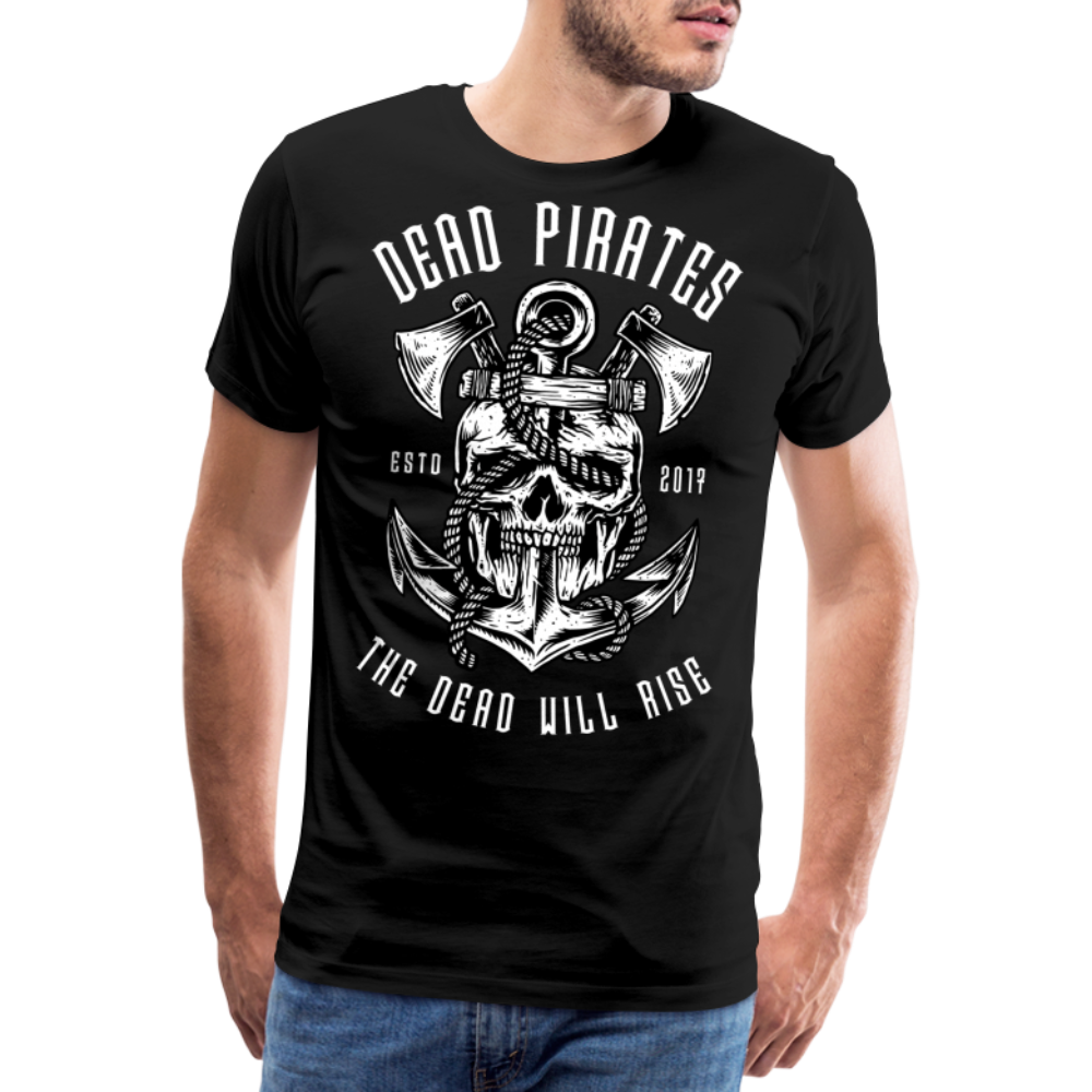 DEAD PIRATES Skull Totenkopf Premium T-Shirt Herren - Schwarz