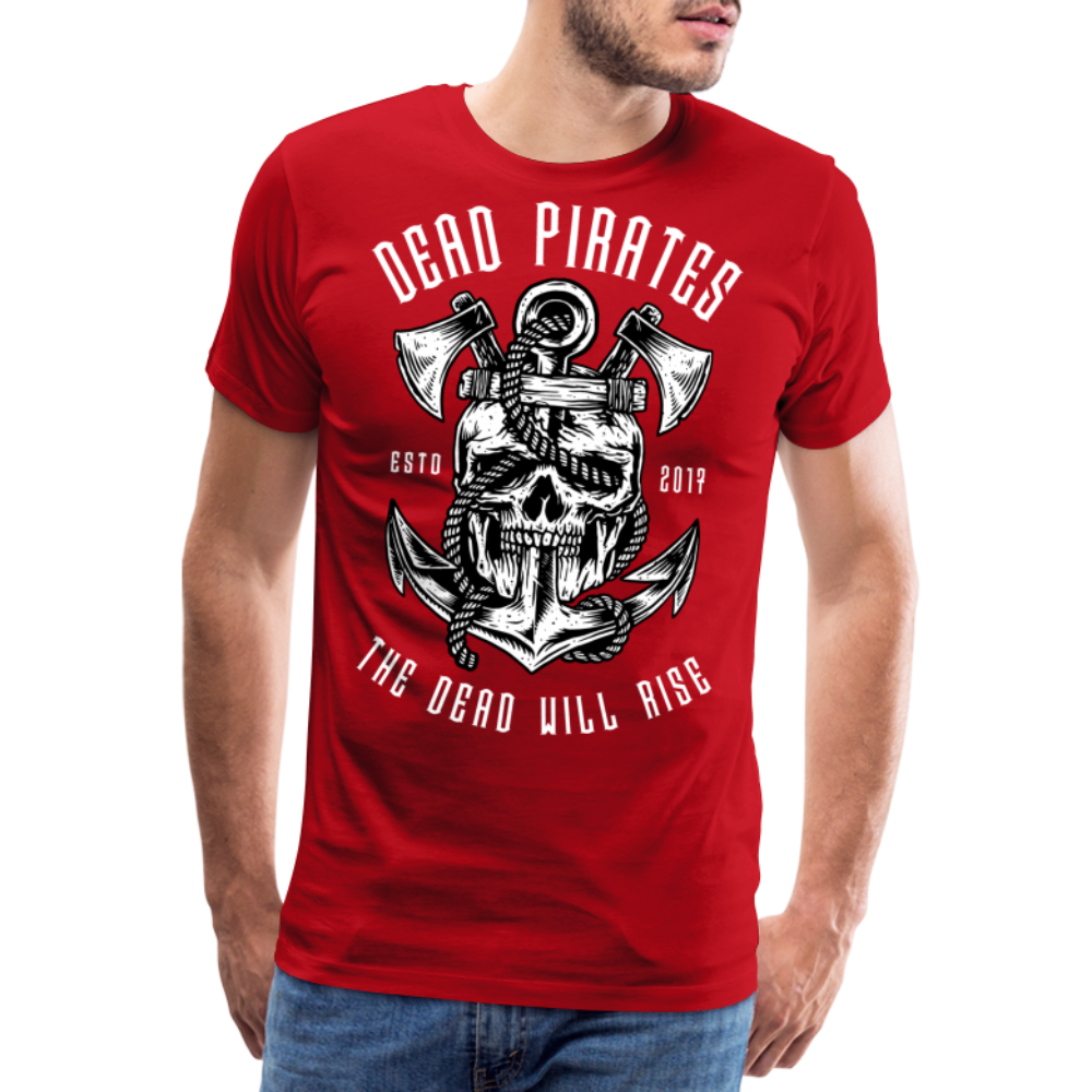 DEAD PIRATES Skull Totenkopf Premium T-Shirt Herren - Rot