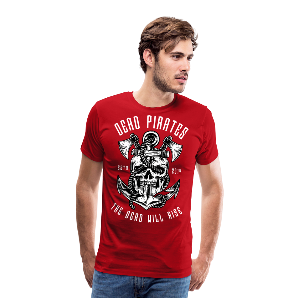 DEAD PIRATES Skull Totenkopf Premium T-Shirt Herren - Rot