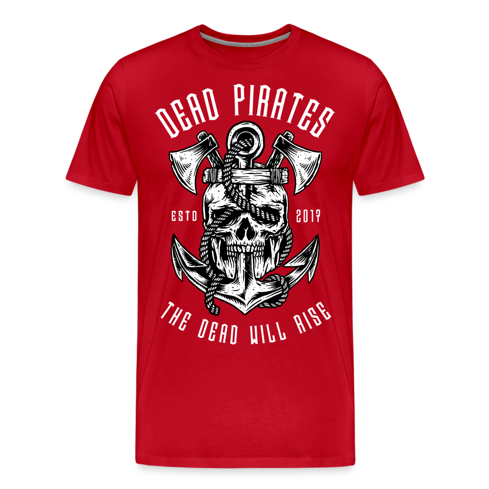 DEAD PIRATES Skull Totenkopf Premium T-Shirt Herren - Rot
