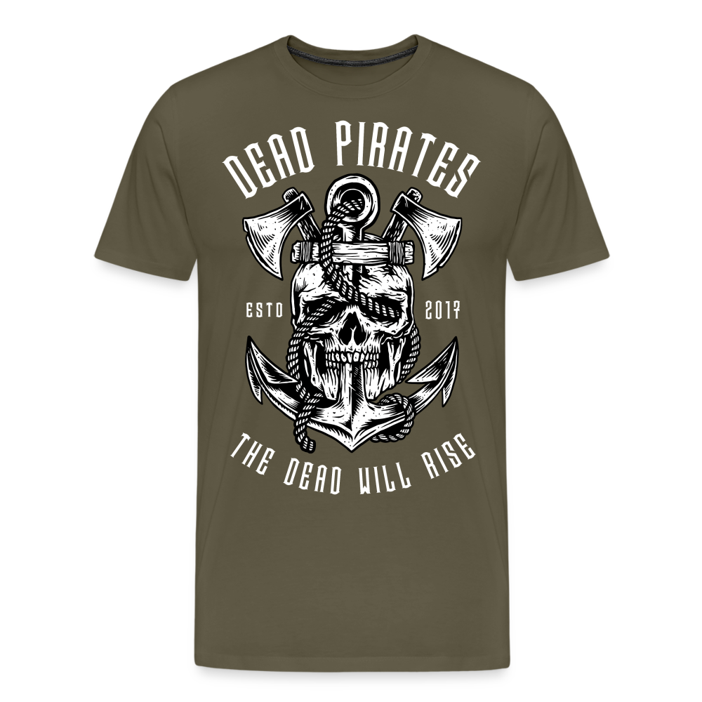DEAD PIRATES Skull Totenkopf Premium T-Shirt Herren - Khaki