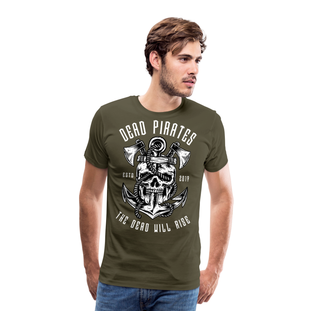 DEAD PIRATES Skull Totenkopf Premium T-Shirt Herren - Khaki