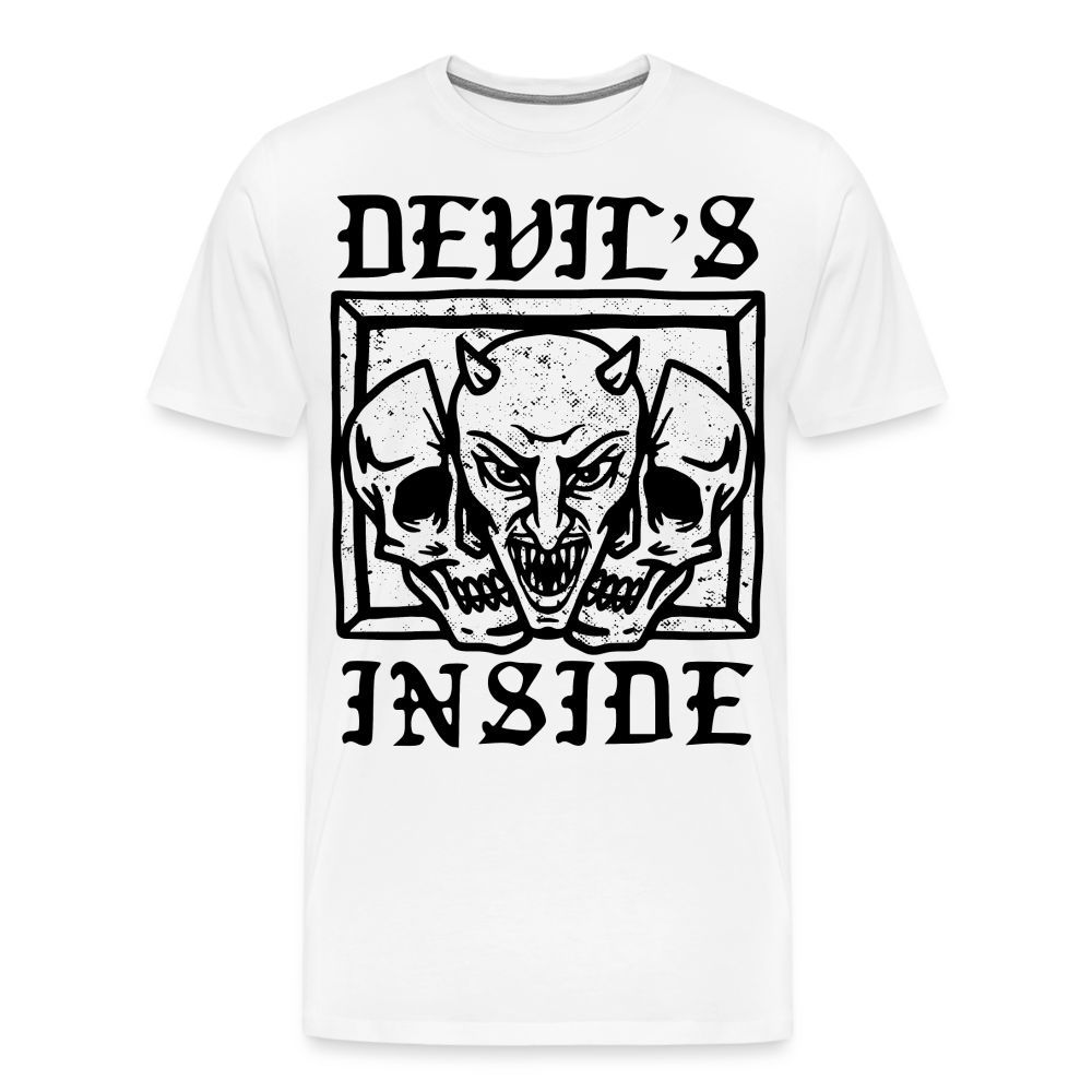 DEVILS INSIDE Skull Totenkopf Premium T-Shirt Herren - Weiß