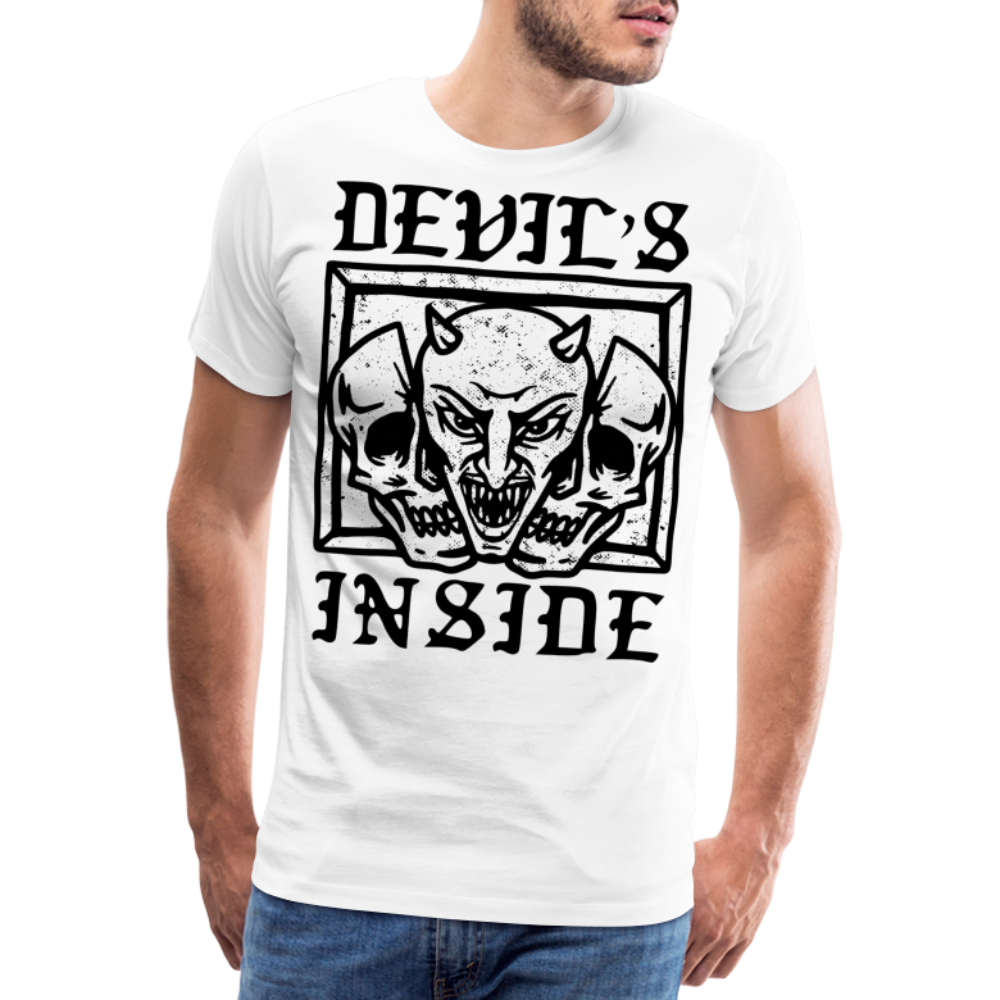 DEVILS INSIDE Skull Totenkopf Premium T-Shirt Herren - Weiß