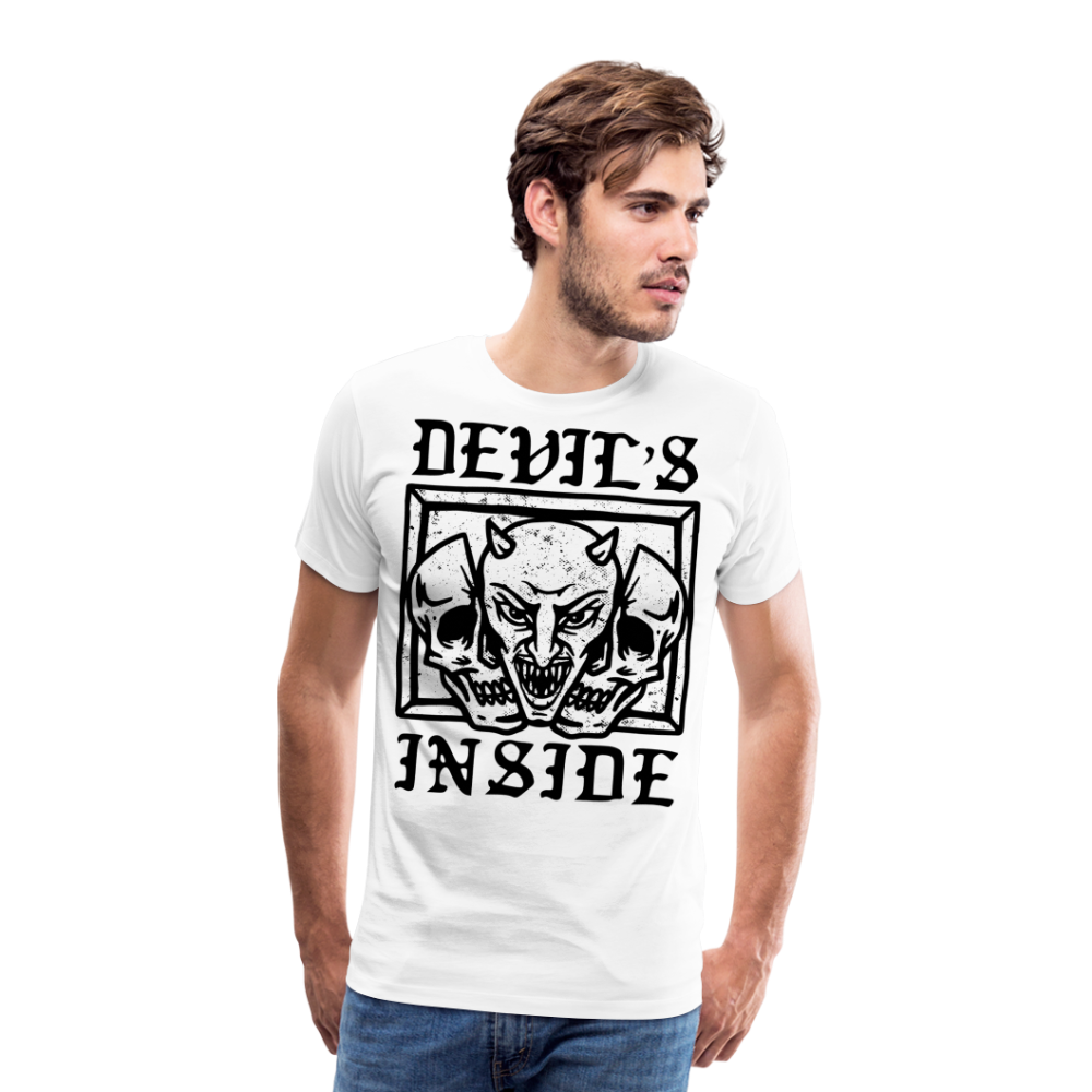 DEVILS INSIDE Skull Totenkopf Premium T-Shirt Herren - Weiß