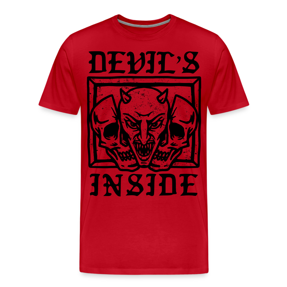 DEVILS INSIDE Skull Totenkopf Premium T-Shirt Herren - Rot